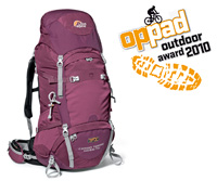 Lowe Alpine vrouwenrugzak TFX Cerro Torre ND wint Op Pad Outdoor Award 2010