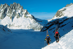 Ski's: in A-vorm of diagonaal